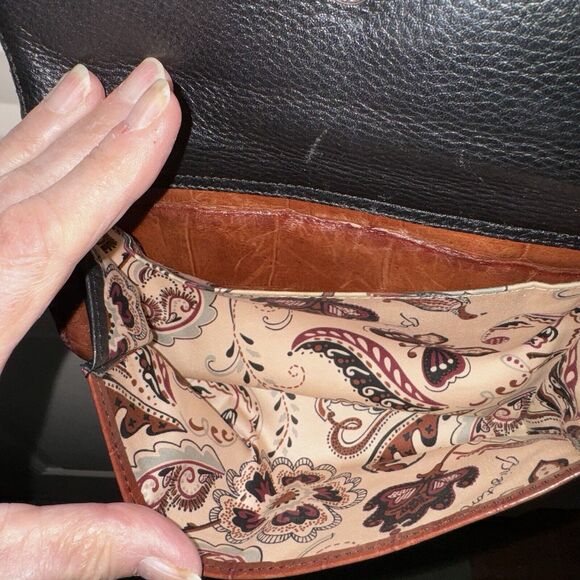 Brighton Adjustable Crossbody Small Brown Croc Embossed Purse Bag Organizer - Picture 5 of 10